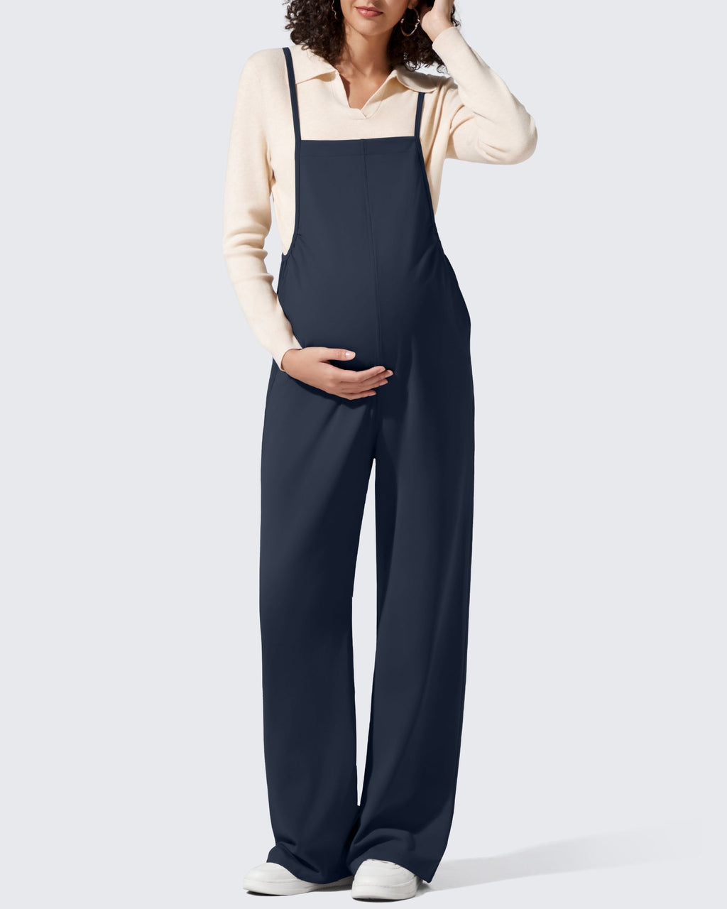 EverGoing Maternity Adjustable Strap Wide Leg Rompers