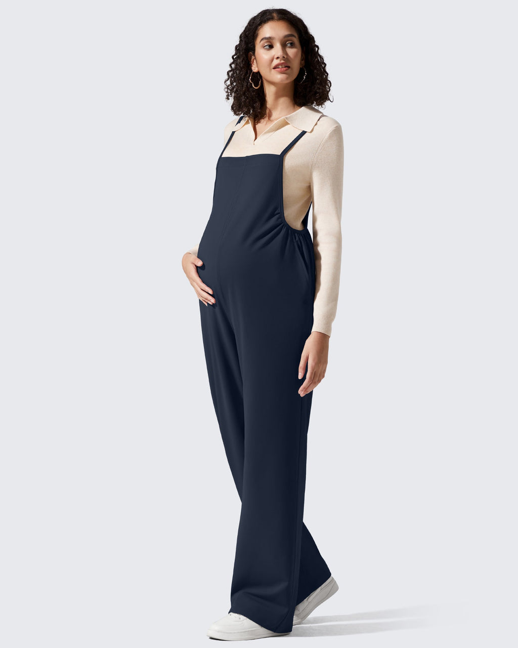EverGoing Maternity Adjustable Strap Wide Leg Rompers
