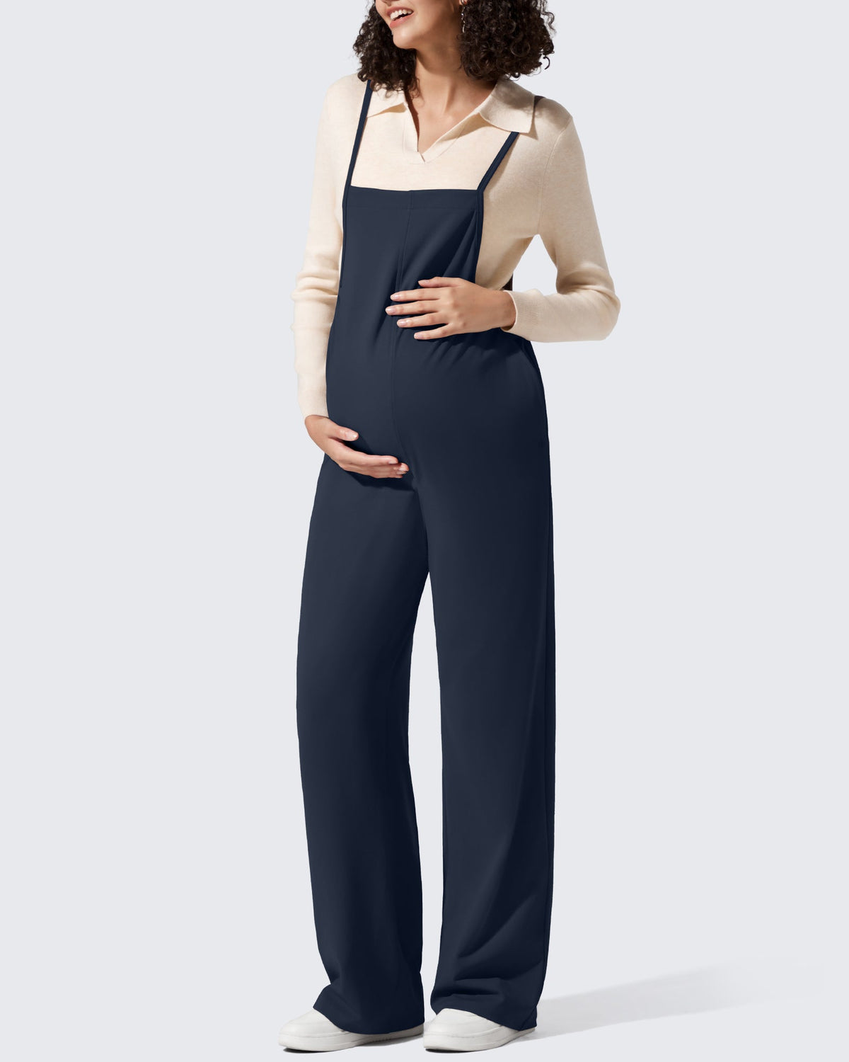 EverGoing Maternity Adjustable Strap Wide Leg Rompers