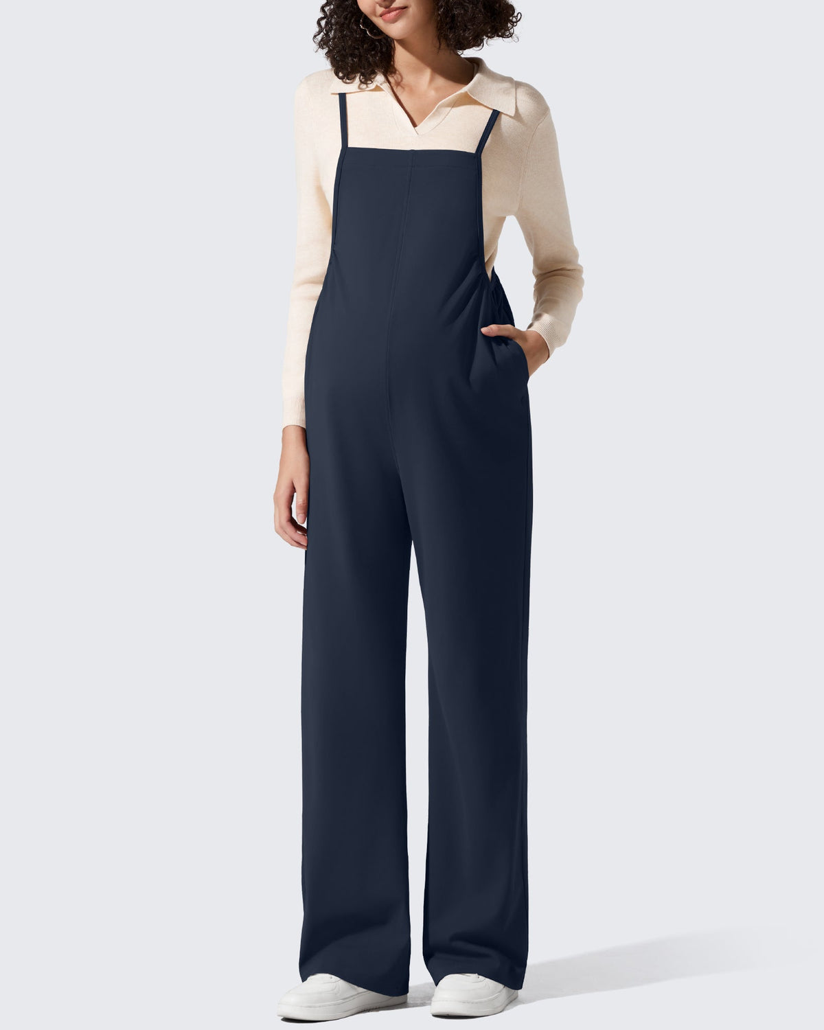 EverGoing Maternity Adjustable Strap Wide Leg Rompers