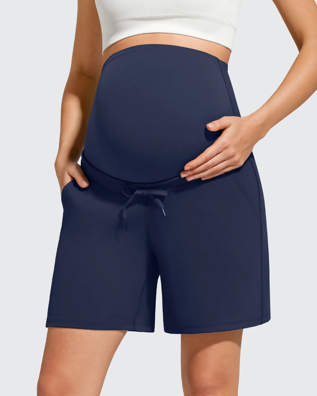 EverGoing Pockets Drawstring Over The Belly Pregnancy Shorts