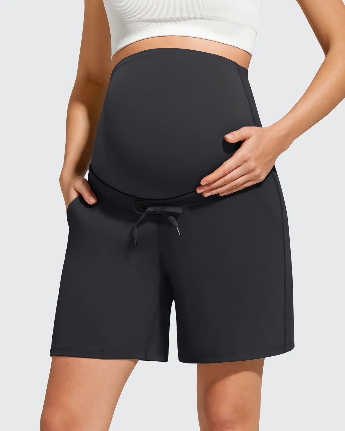 EverGoing Pockets Drawstring Over The Belly Pregnancy Shorts