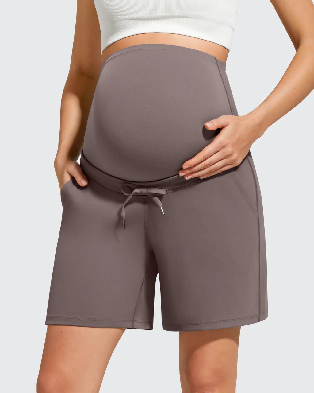 EverGoing Pockets Drawstring Over The Belly Pregnancy Shorts