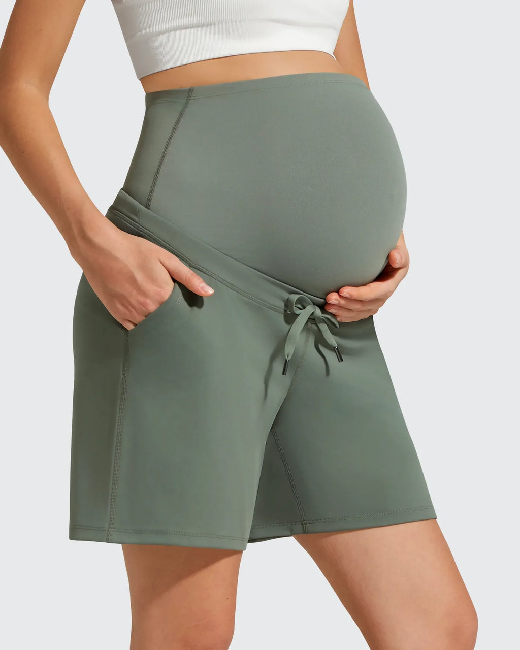 EverGoing Pockets Drawstring Over The Belly Pregnancy Shorts