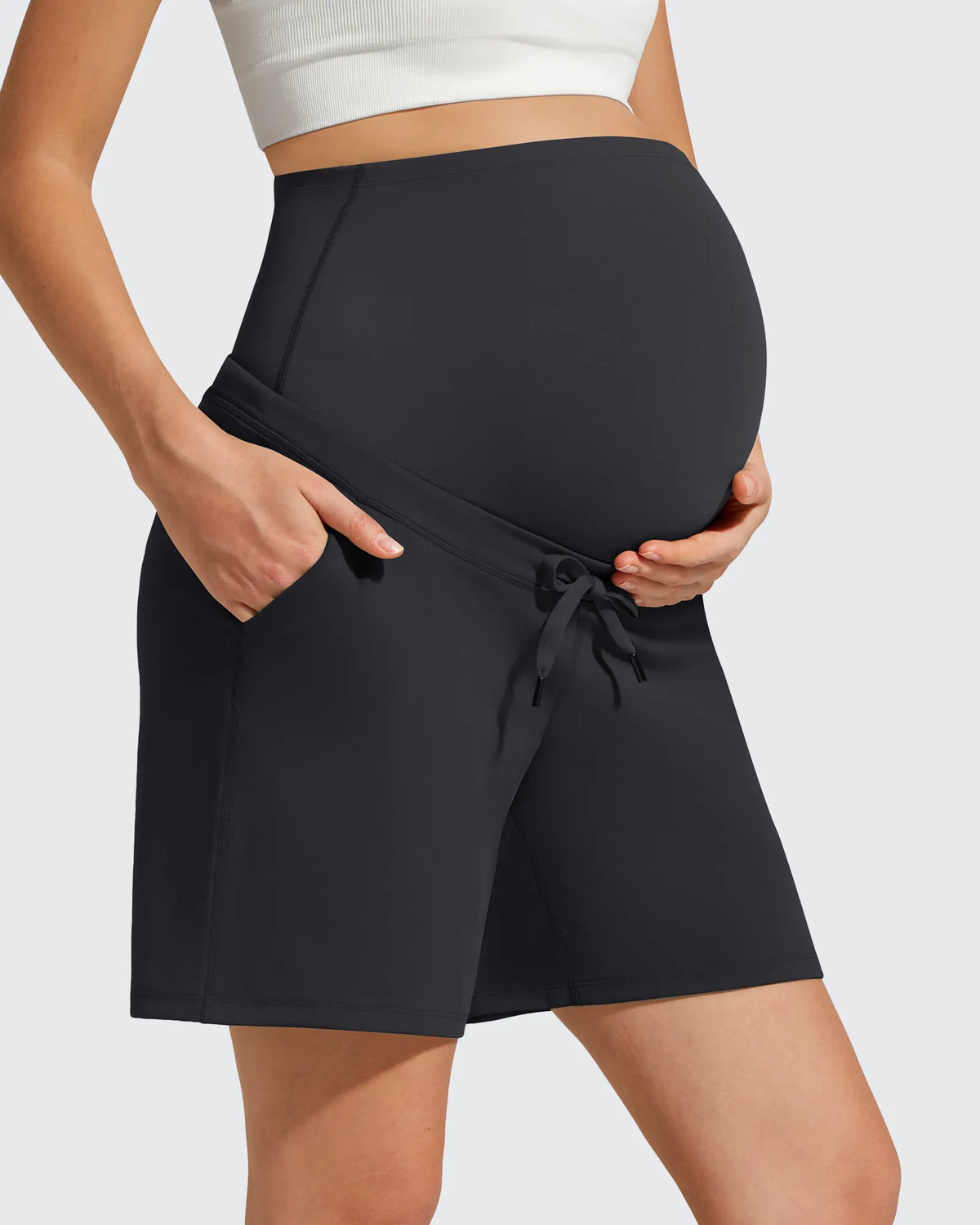EverGoing Pockets Drawstring Over The Belly Pregnancy Shorts
