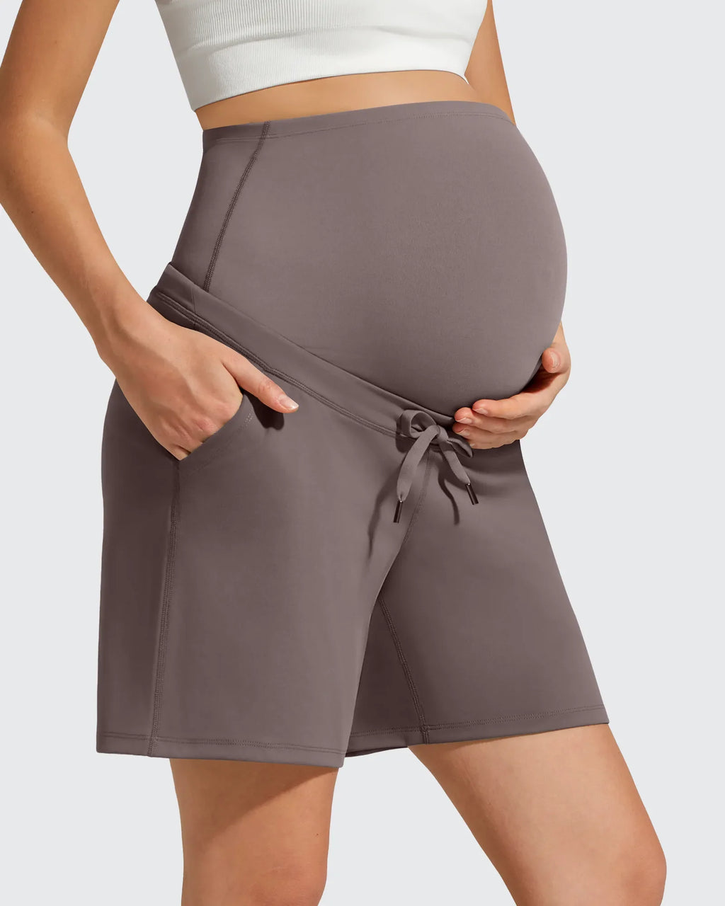 EverGoing Pockets Drawstring Over The Belly Pregnancy Shorts