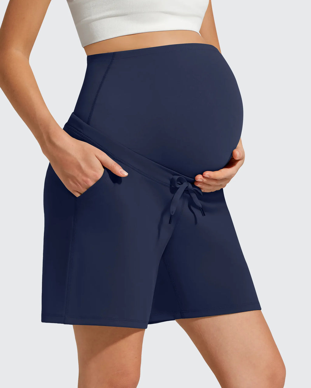 EverGoing Pockets Drawstring Over The Belly Pregnancy Shorts