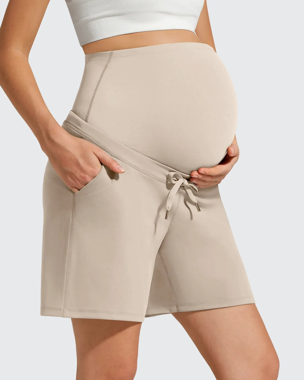 EverGoing Pockets Drawstring Over The Belly Pregnancy Shorts