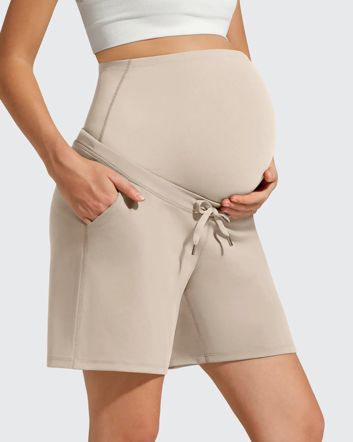EverGoing Pockets Drawstring Over The Belly Pregnancy Shorts