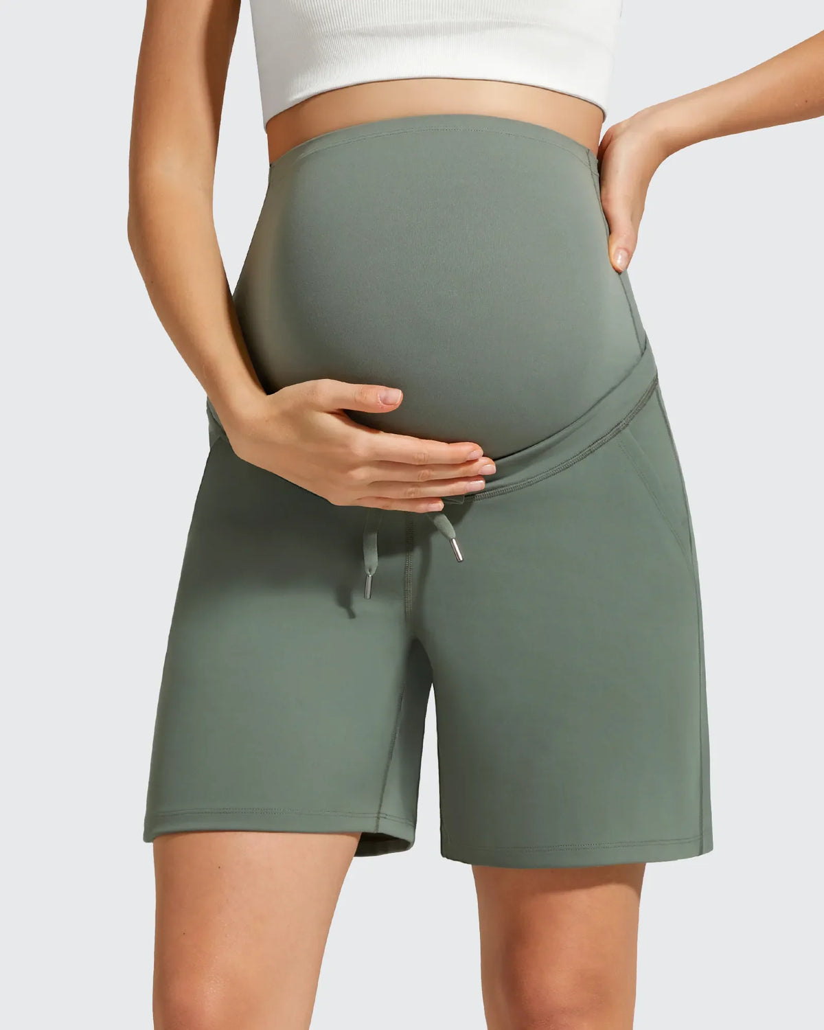 EverGoing Pockets Drawstring Over The Belly Pregnancy Shorts