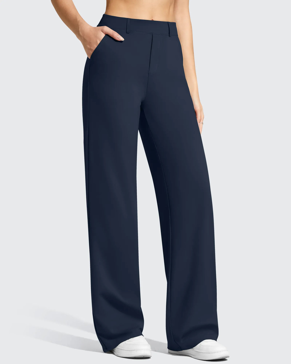 EverGoing Wide Leg  Belt Loops High-Waist Dress Pants