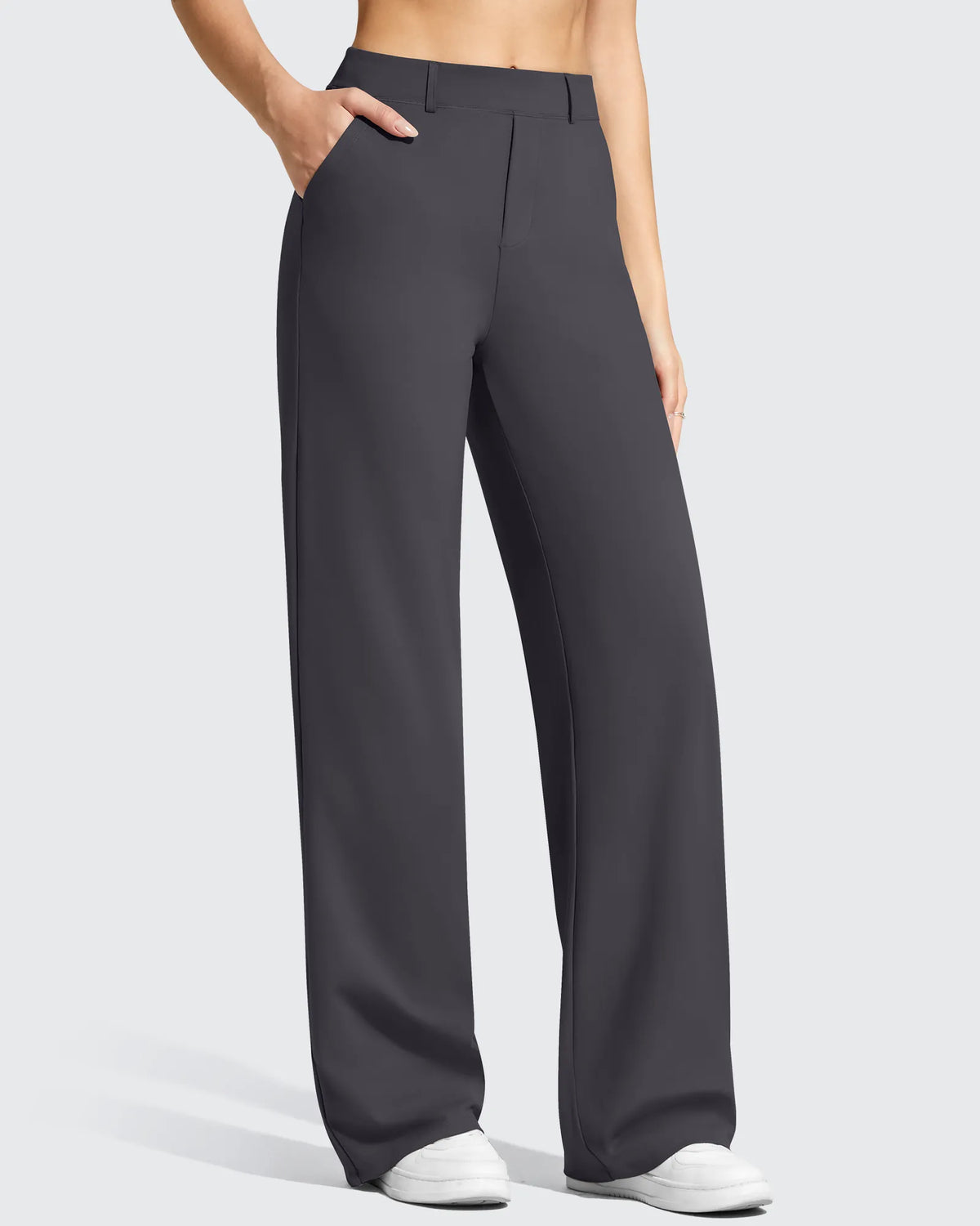 EverGoing Wide Leg  Belt Loops High-Waist Dress Pants