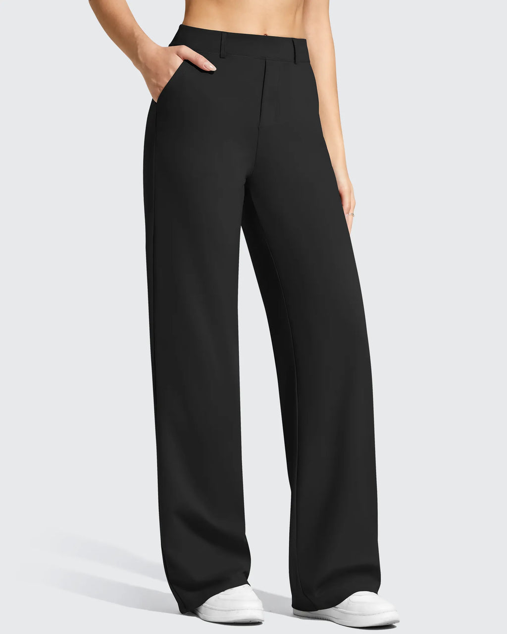 EverGoing Wide Leg  Belt Loops High-Waist Dress Pants