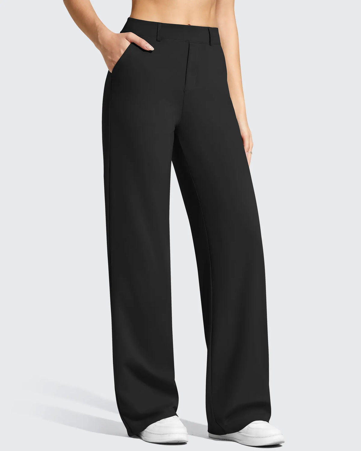 EverGoing Wide Leg  Belt Loops High-Waist Dress Pants
