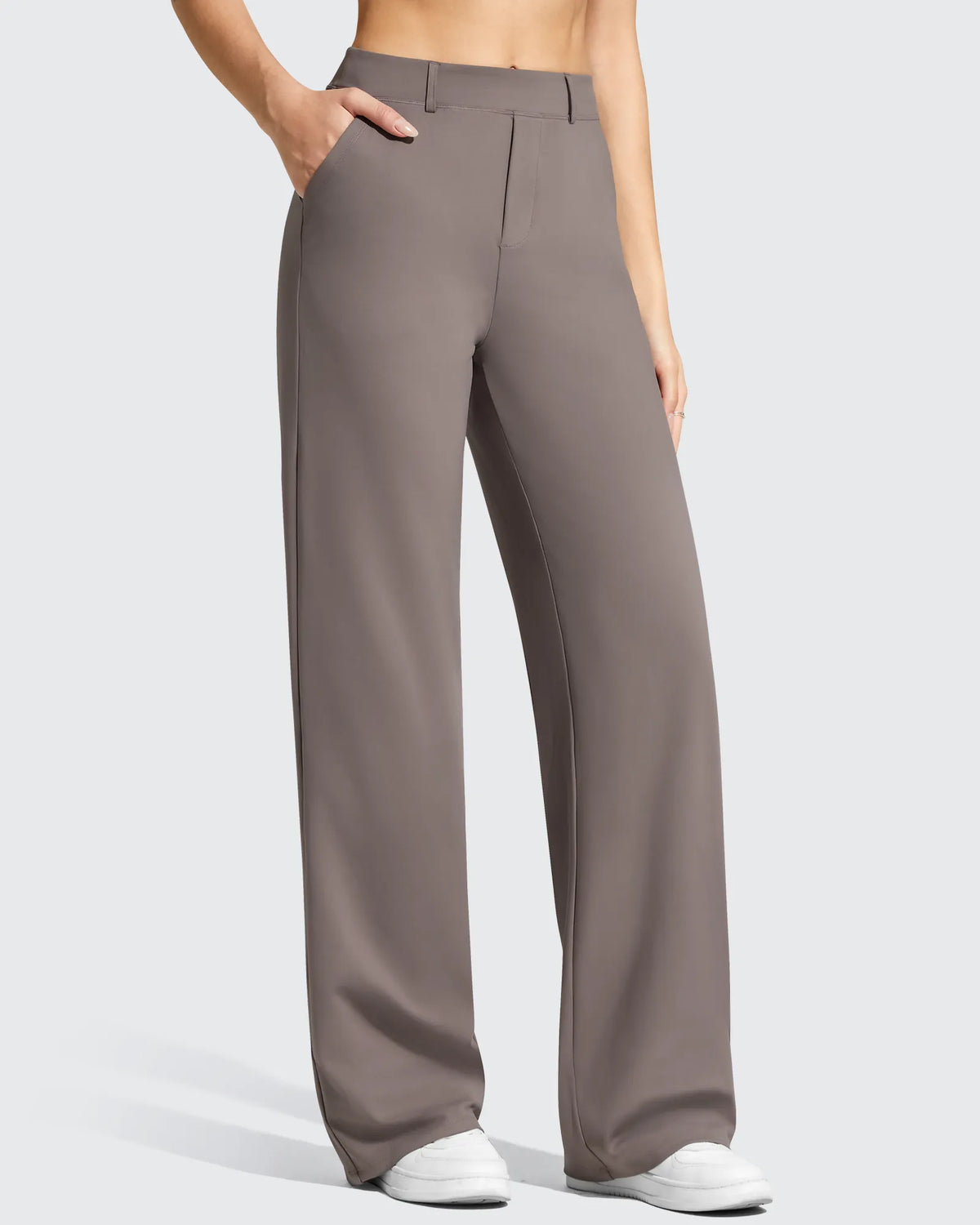 EverGoing Wide Leg  Belt Loops High-Waist Dress Pants