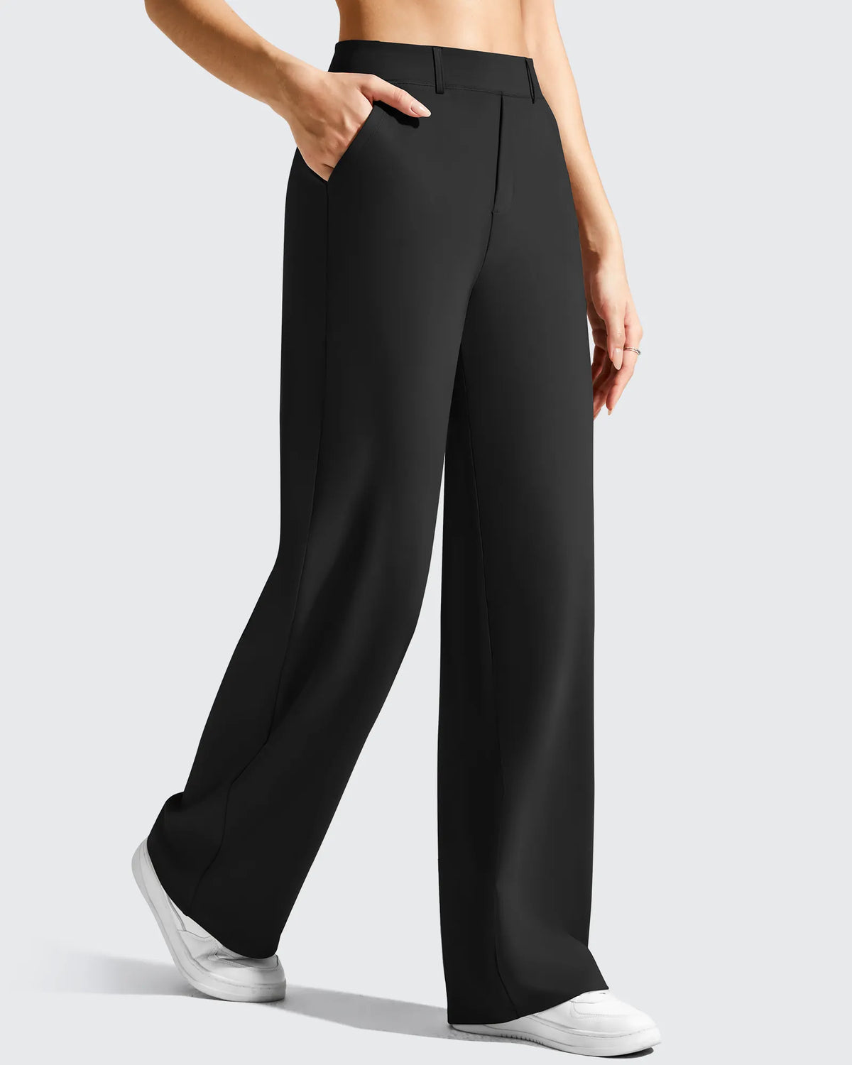 EverGoing Wide Leg  Belt Loops High-Waist Dress Pants