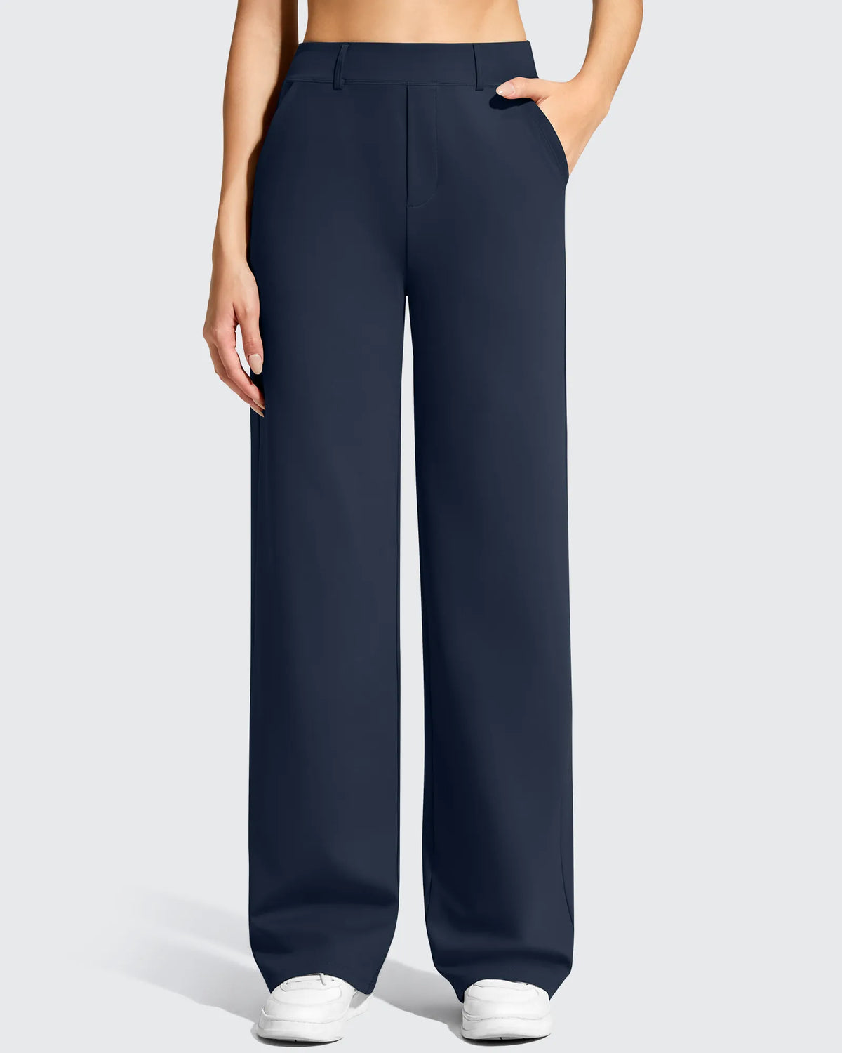 EverGoing Wide Leg  Belt Loops High-Waist Dress Pants