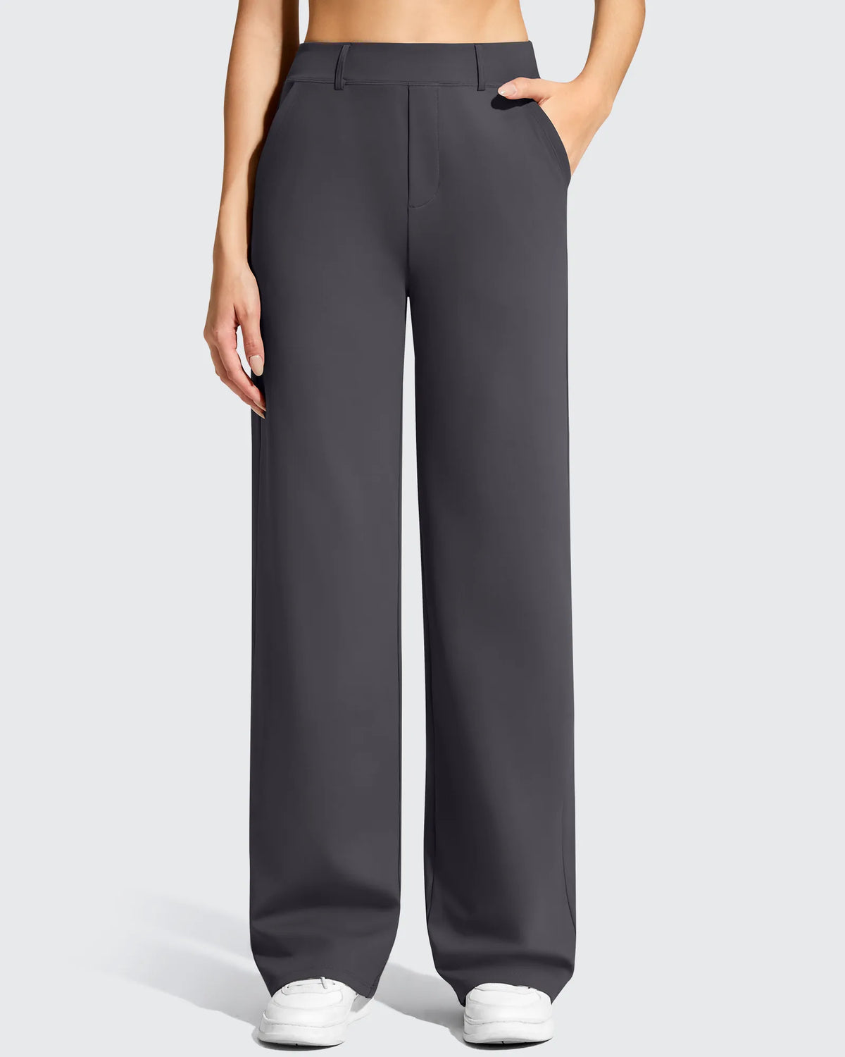 EverGoing Wide Leg  Belt Loops High-Waist Dress Pants