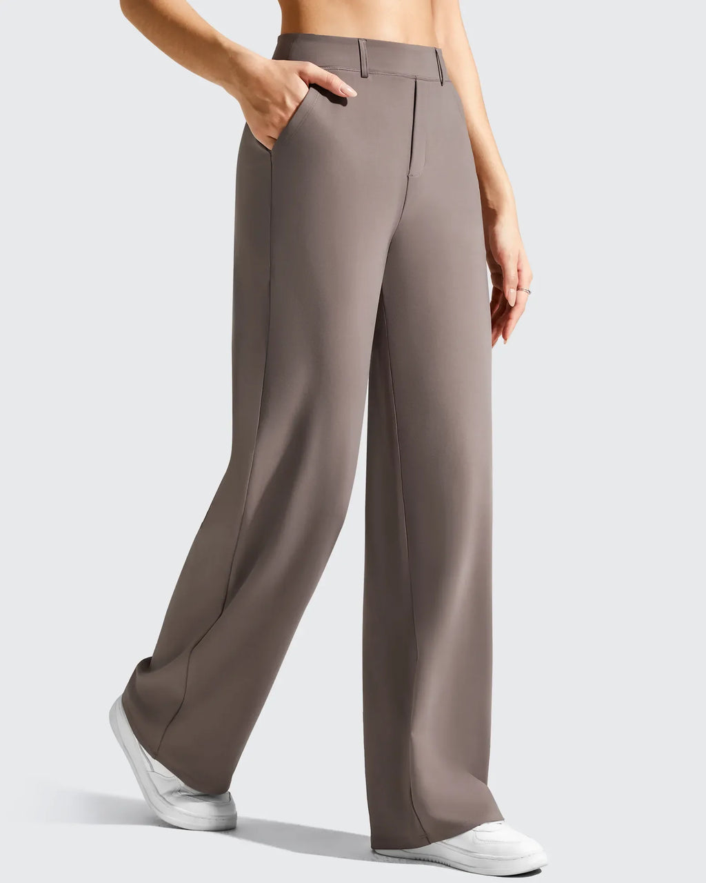 EverGoing Wide Leg  Belt Loops High-Waist Dress Pants