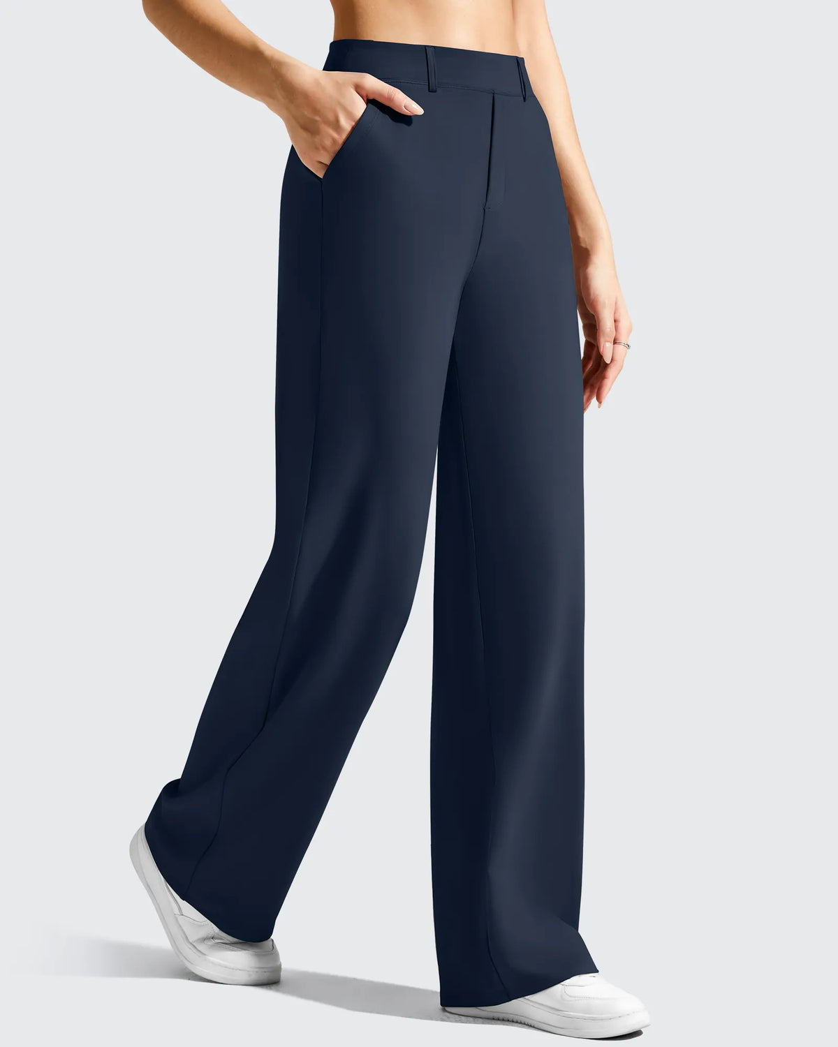 EverGoing Wide Leg  Belt Loops High-Waist Dress Pants