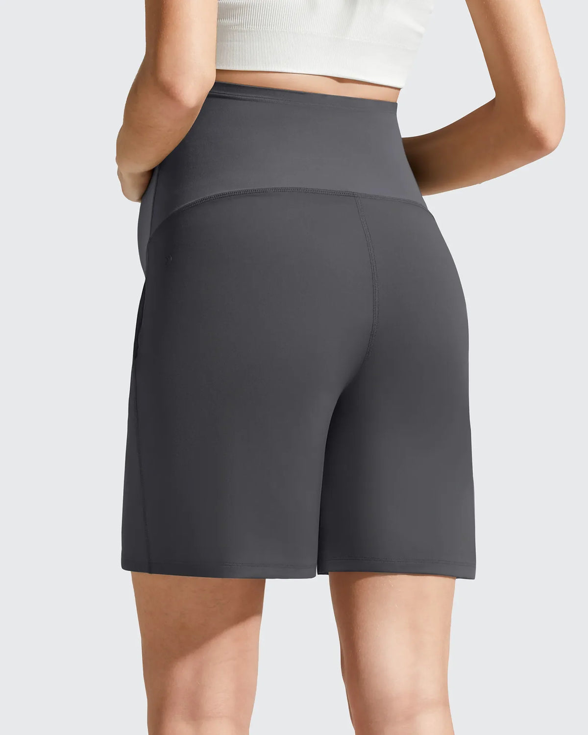 Evergoing Front Pleats Pockets Maternity Shorts