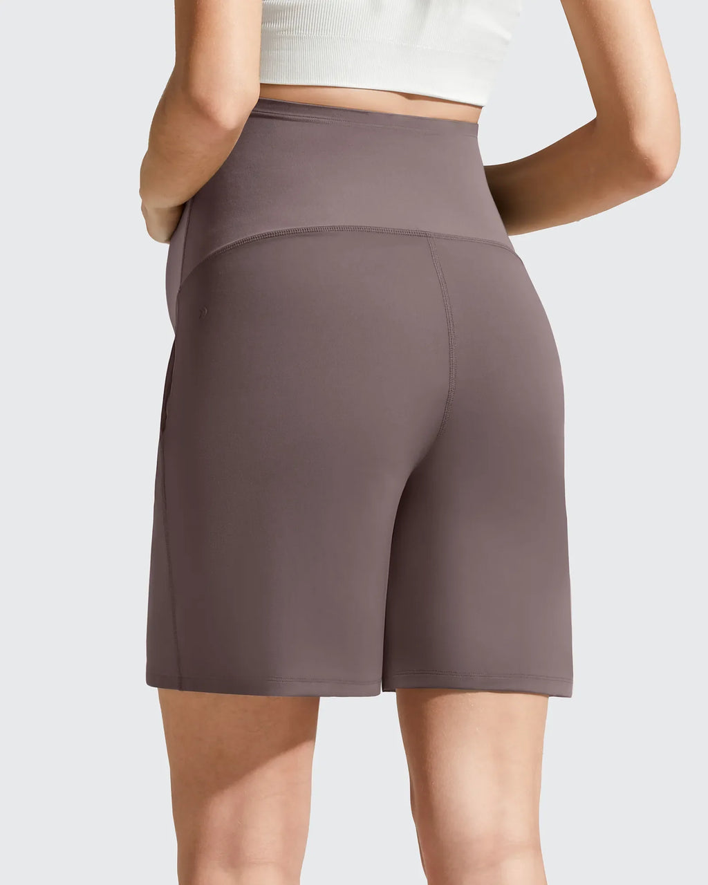 Evergoing Front Pleats Pockets Maternity Shorts