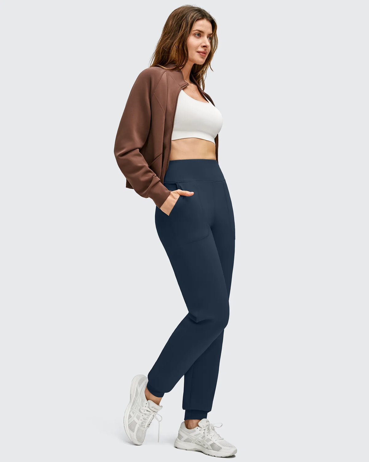 Fleece Lined Elastic Cuff Pockets Workout Joggers