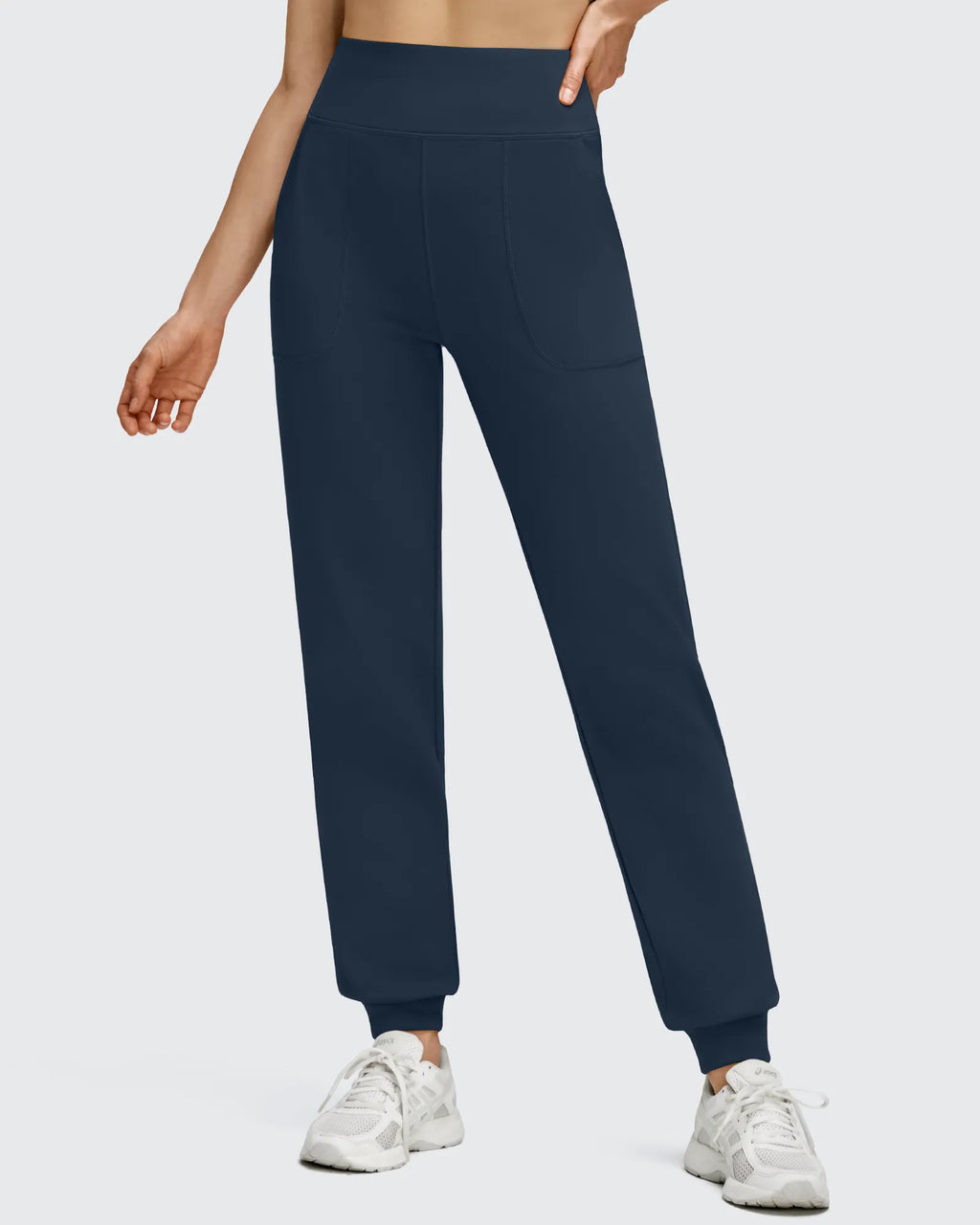 Fleece Lined Elastic Cuff Pockets Workout Joggers