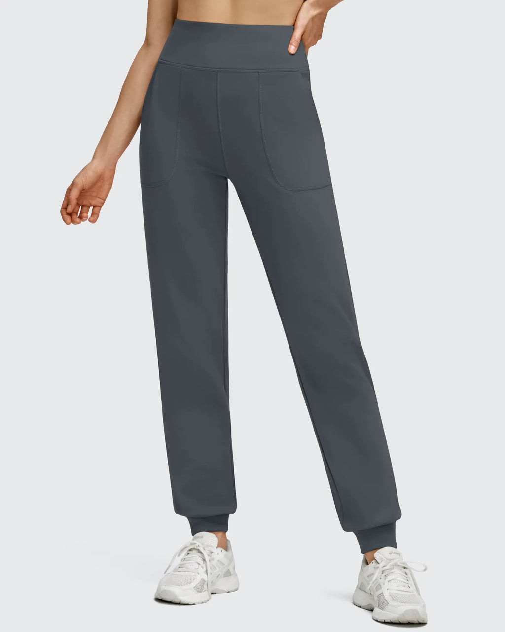 Fleece Lined Elastic Cuff Pockets Workout Joggers
