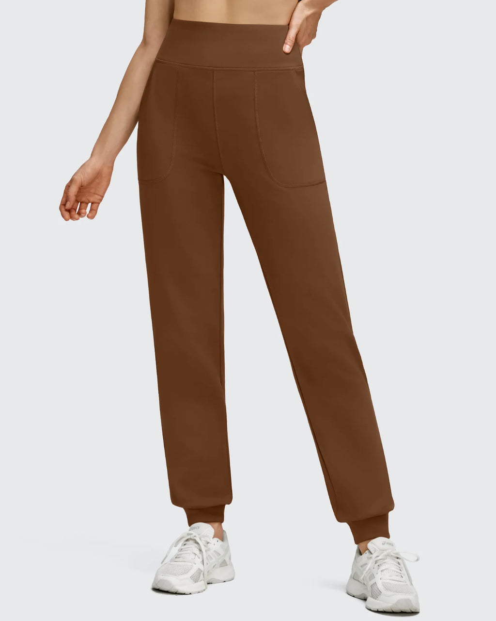 Fleece Lined Elastic Cuff Pockets Workout Joggers