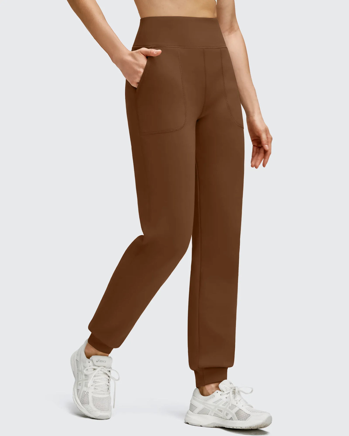 Fleece Lined Elastic Cuff Pockets Workout Joggers