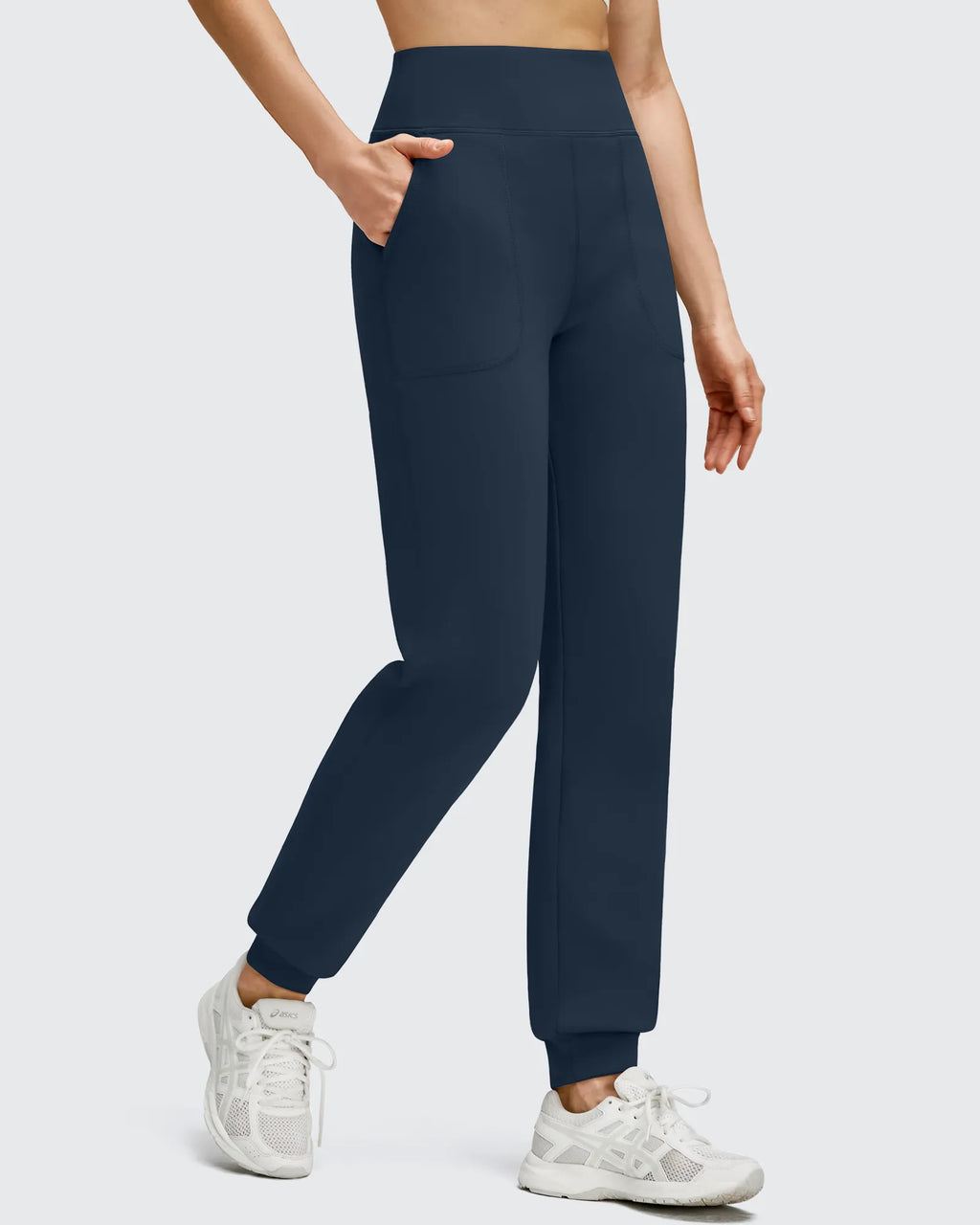 Fleece Lined Elastic Cuff Pockets Workout Joggers