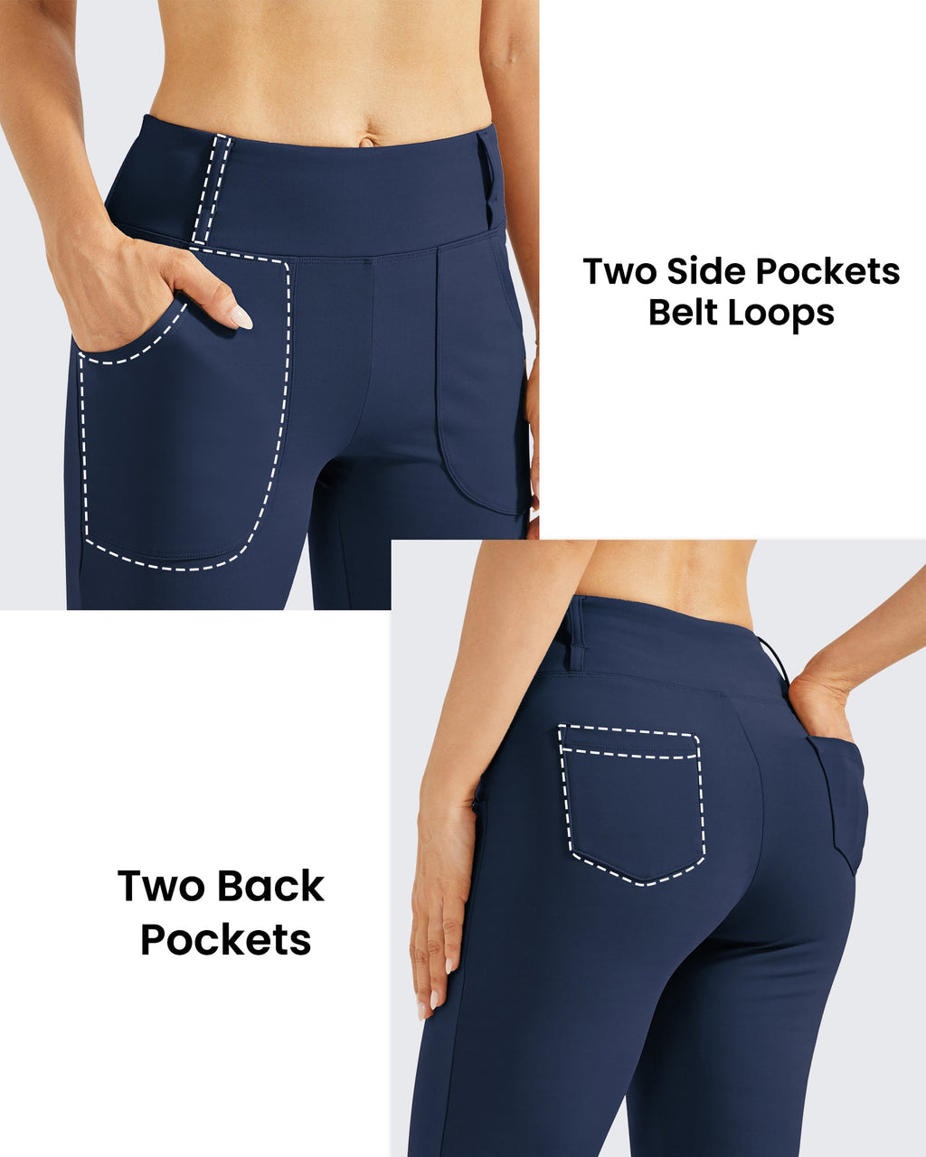 Fleece Lined High-Waist Work Flare Pants