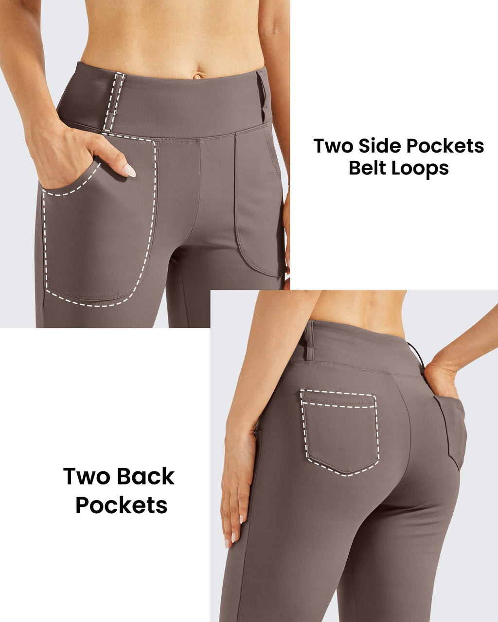 Fleece Lined High-Waist Work Flare Pants