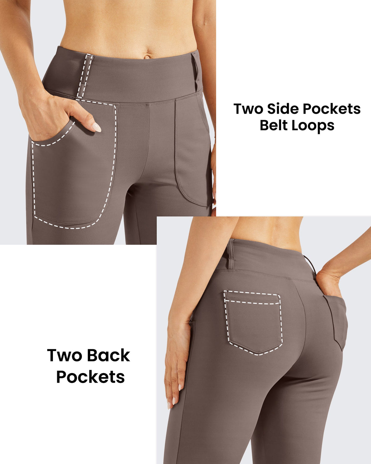 Fleece Lined High-Waist Work Flare Pants
