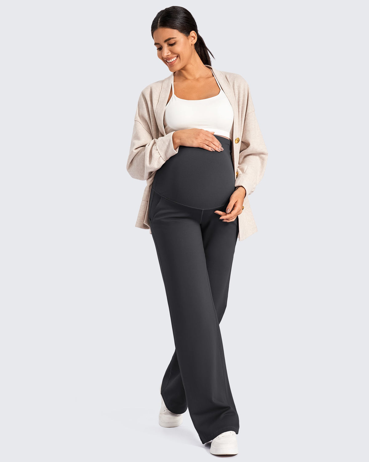 Fleece-Lined Maternity Warm Work Trousers