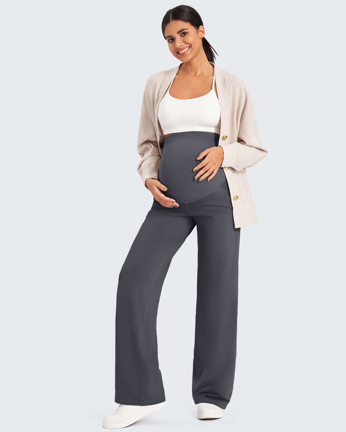Fleece-Lined Maternity Warm Work Trousers