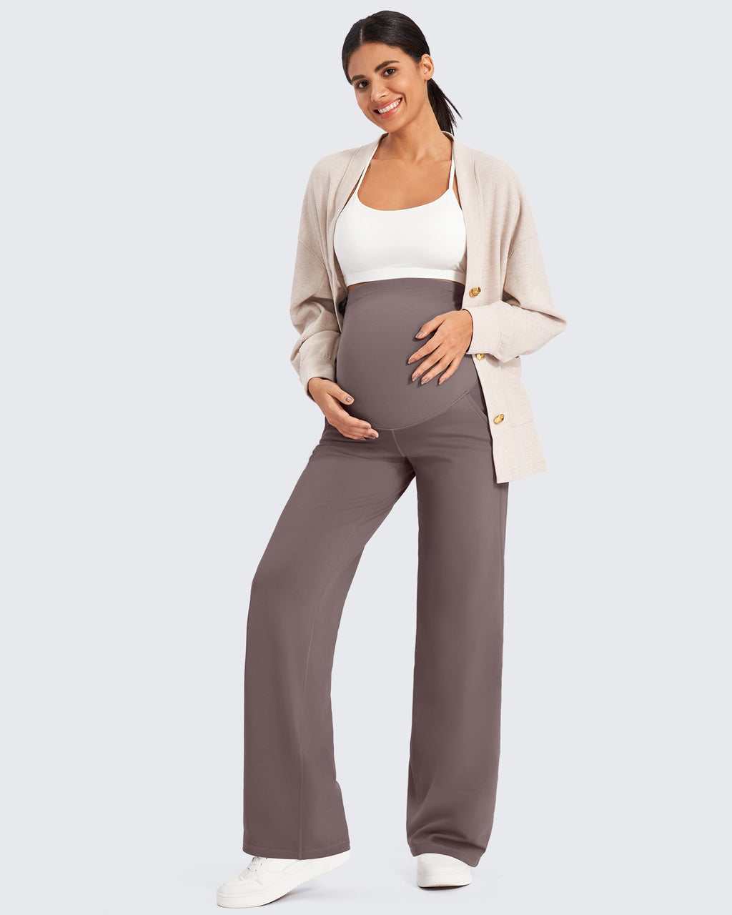 Fleece-Lined Maternity Warm Work Trousers