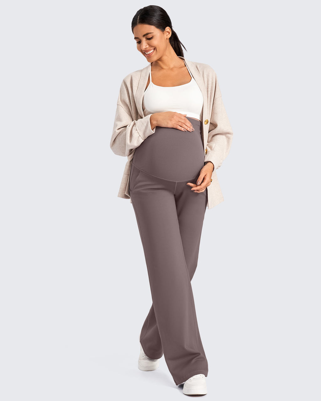 Fleece-Lined Maternity Warm Work Trousers