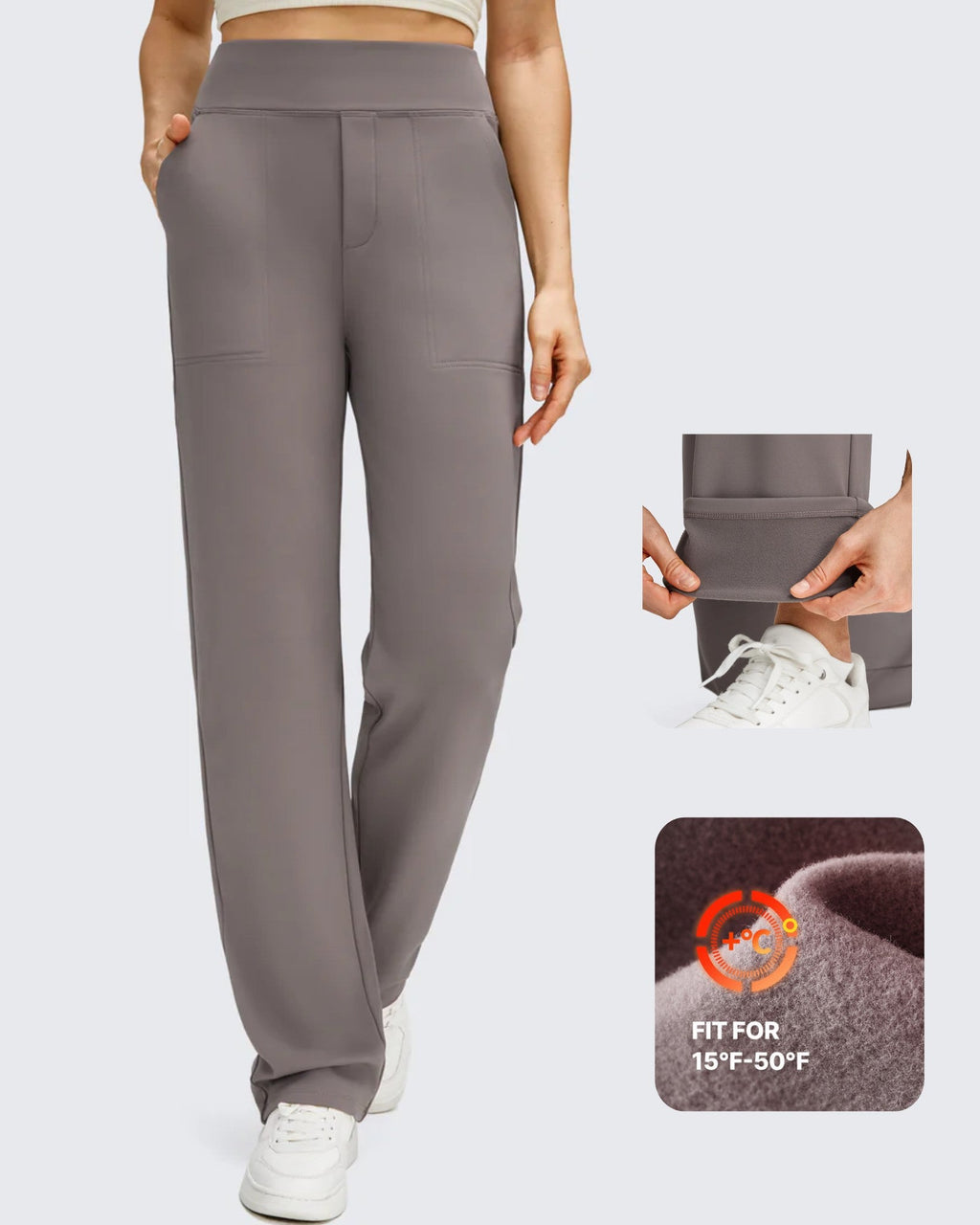 Fleece Lined Straight Leg Thermal Work Trousers