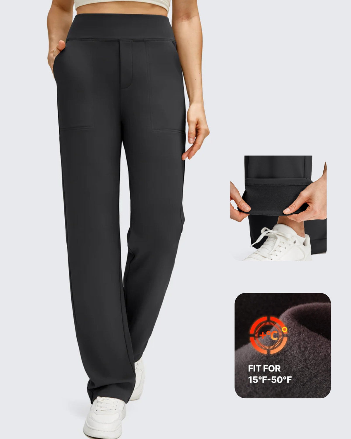 Fleece Lined Straight Leg Thermal Work Trousers