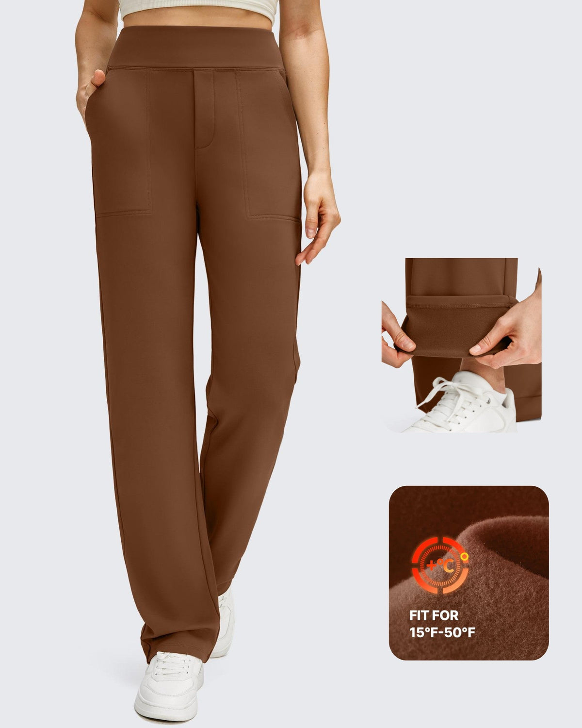 Fleece Lined Straight Leg Thermal Work Trousers