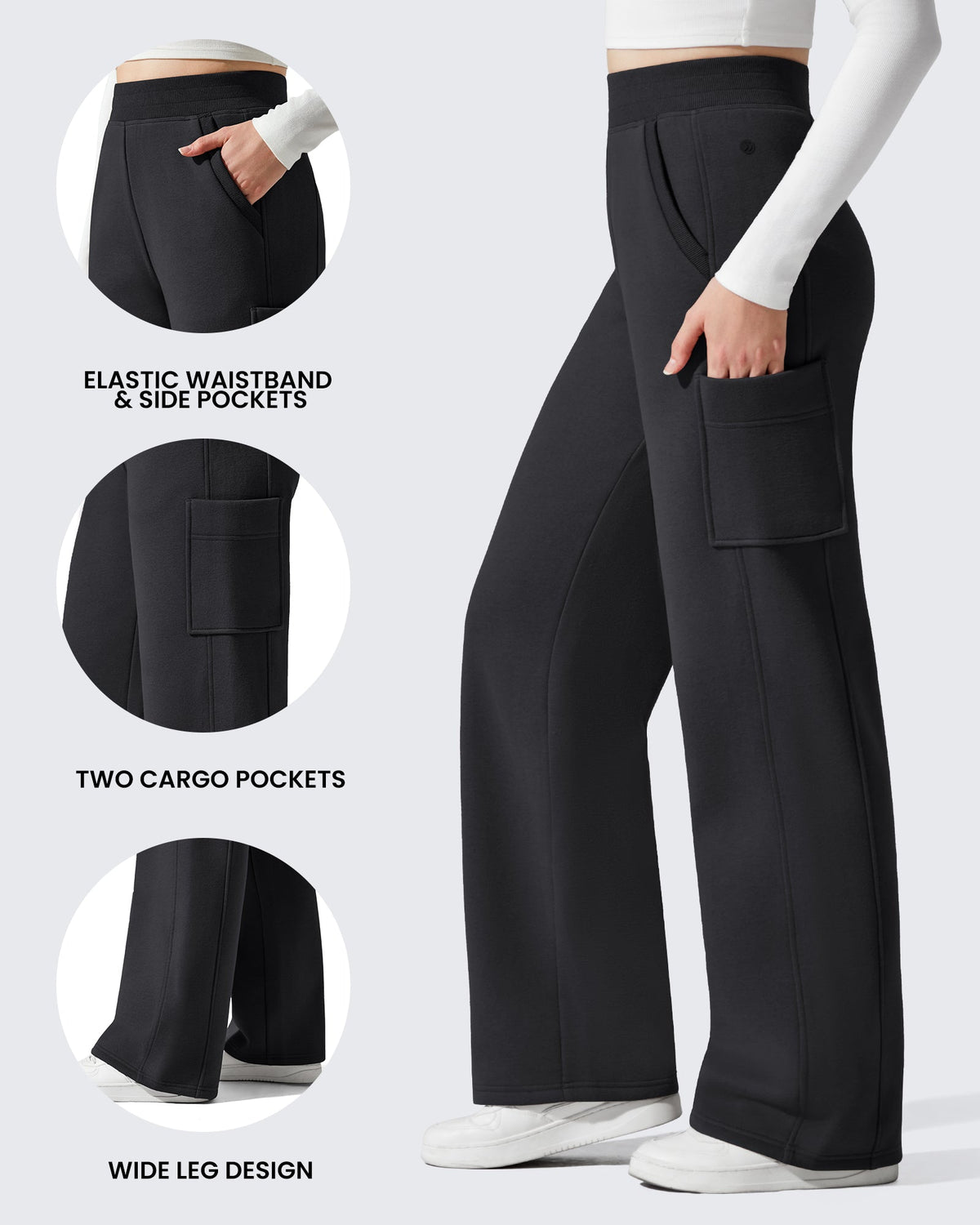 Flurrylux Cargo Fleece Lined Thermal Wide Leg Trousers