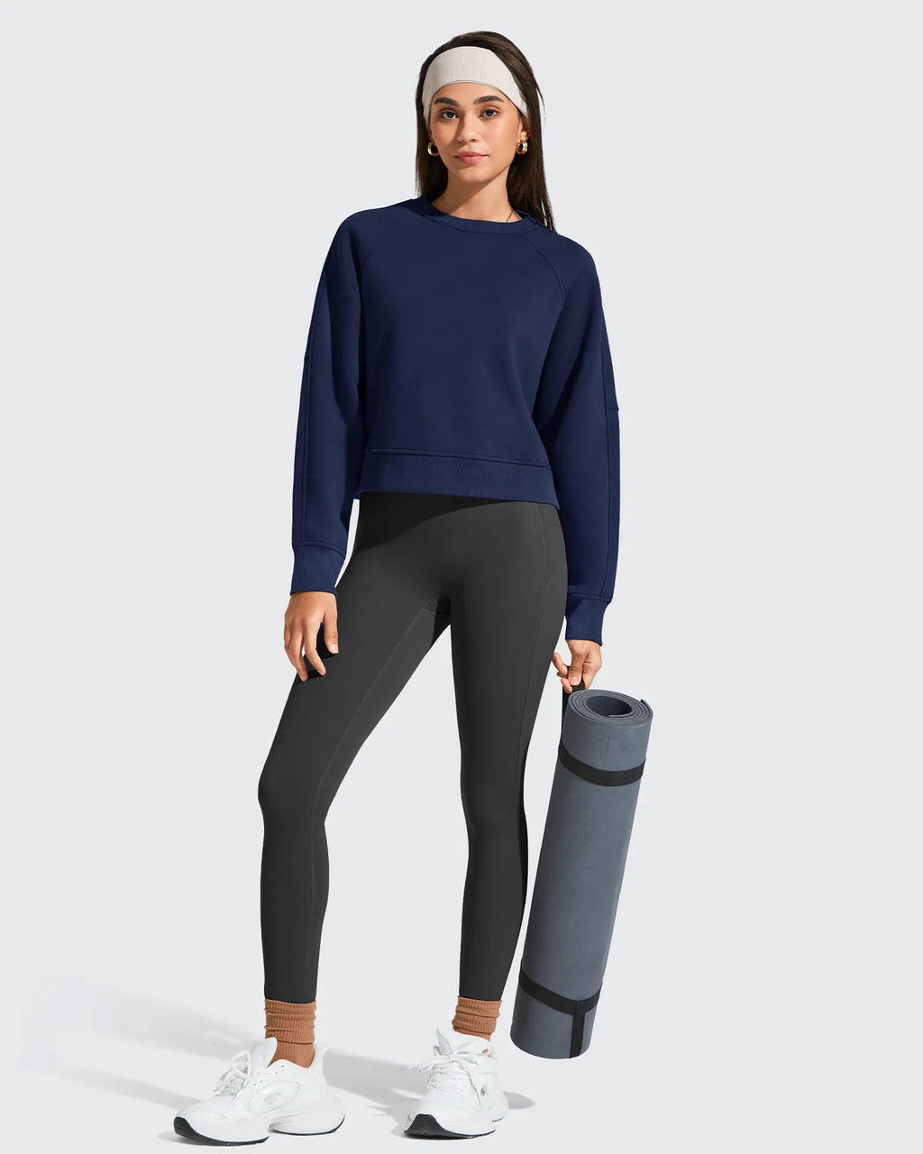 Flurrylux Cropped Crewneck Fleece Lined Pullover  Sweatshirts