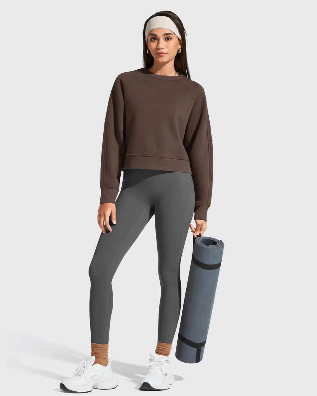 Flurrylux Cropped Crewneck Fleece Lined Pullover  Sweatshirts