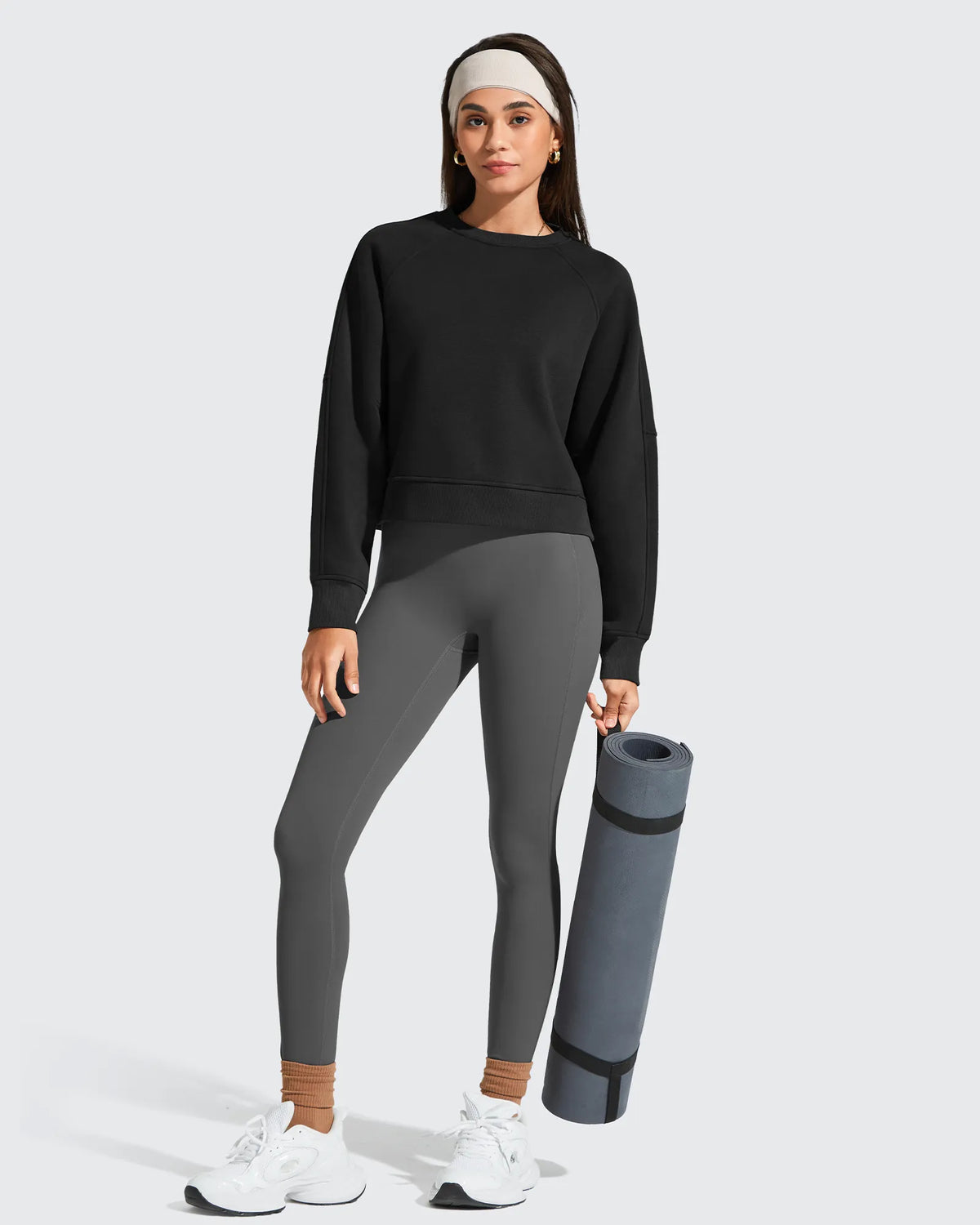 Flurrylux Cropped Crewneck Fleece Lined Pullover  Sweatshirts