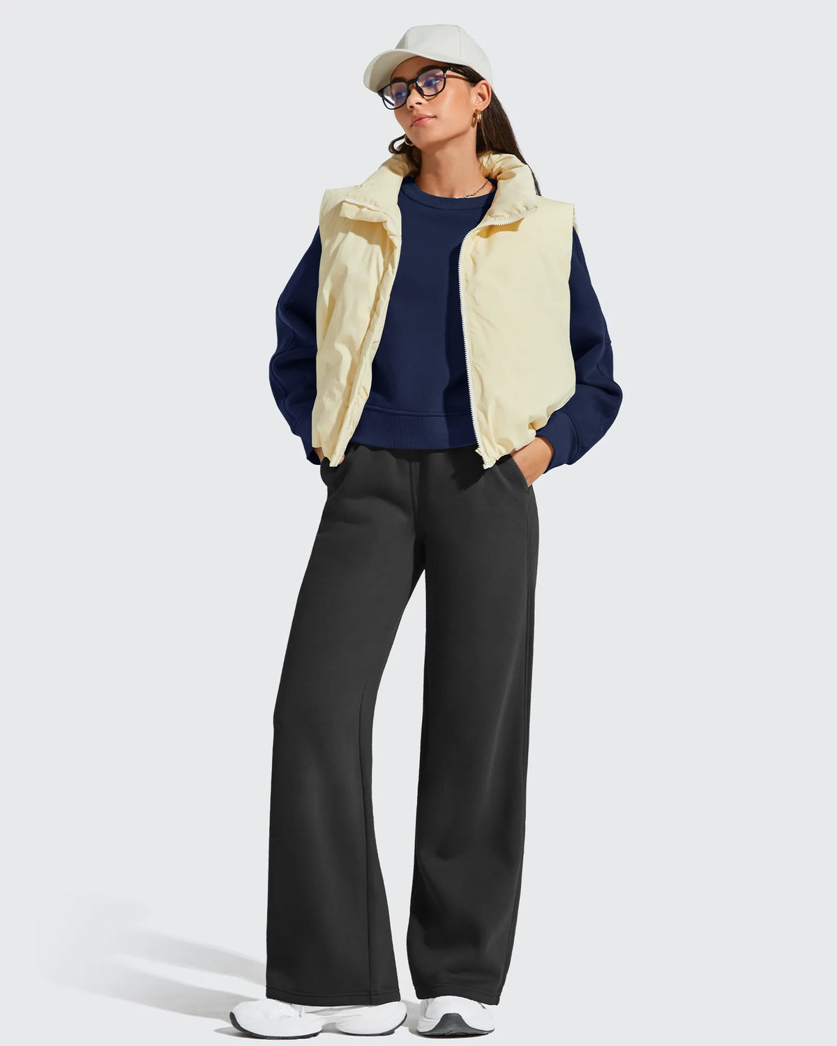 Flurrylux Cropped Crewneck Fleece Lined Pullover  Sweatshirts