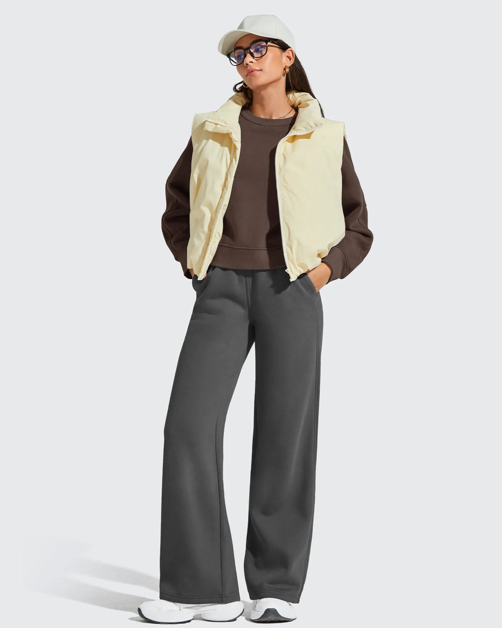 Flurrylux Cropped Crewneck Fleece Lined Pullover  Sweatshirts