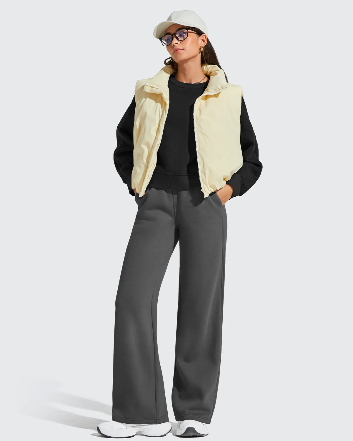 Flurrylux Cropped Crewneck Fleece Lined Pullover  Sweatshirts