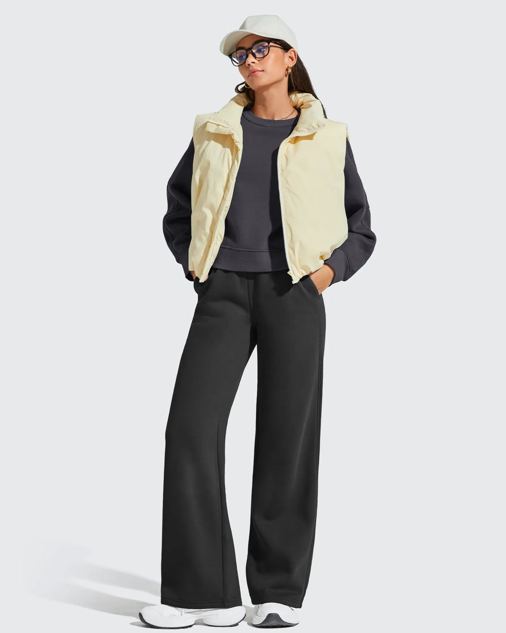 Flurrylux Cropped Crewneck Fleece Lined Pullover  Sweatshirts